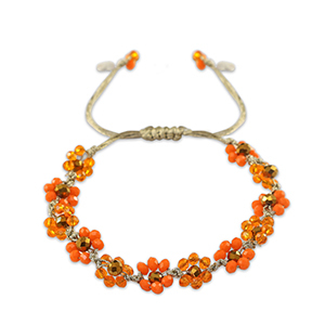 Top facet enkelbandjes bloem Multicolour orange-topaz brown