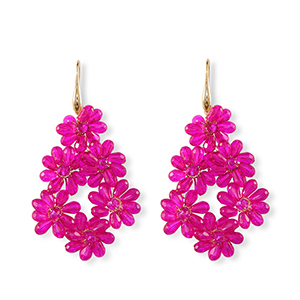 Top facet oorbellen druppel Gold-neon pink