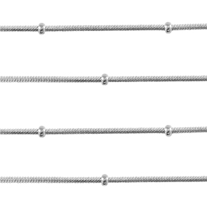 Roestvrij stalen (RVS) Stainless steel onderdelen jasseron snake chain met balletjes Silver