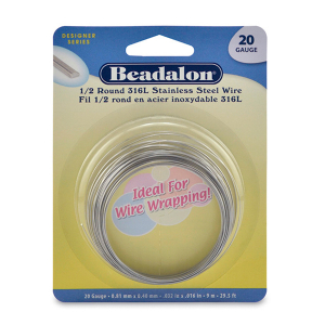 Beadalon German style wire 20Gauge half rond Silver