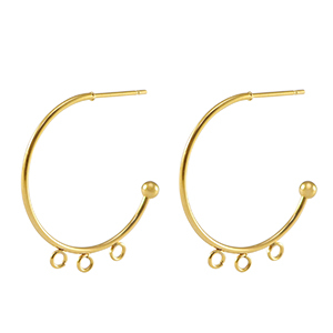 Roestvrij stalen (RVS) Stainless steel oorbellen / oorstekers creolen Gold