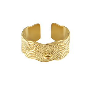 Roestvrij stalen (RVS) Stainless steel ringen met oogje Goud