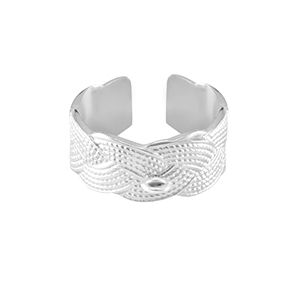Roestvrij stalen (RVS) Stainless steel ringen met oogje Zilver