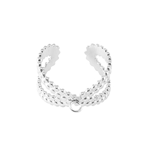 Roestvrij stalen (RVS) Stainless steel ringen met oogje Zilver