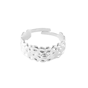 Roestvrij stalen (RVS) Stainless steel ringen met oogje Zilver