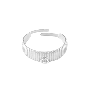 Roestvrij stalen (RVS) Stainless steel ringen met oogje Zilver