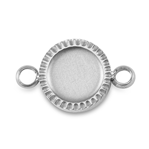 Birthstones bedel met setting Stainless Steel (RVS) voor SS16 flat back Silver