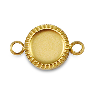 Birthstones bedel met setting Stainless Steel (RVS) voor SS16 flat back Gold