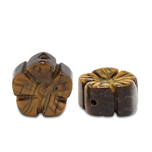 Natuursteen kralen tijgeroog bloem Golden brown