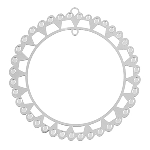 Roestvrij stalen (RVS) Stainless steel bedels bohemian 48mm Silver