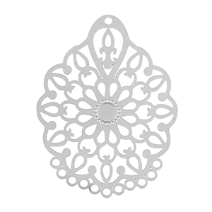 Roestvrij stalen (RVS) Stainless steel bedels bohemian Silver