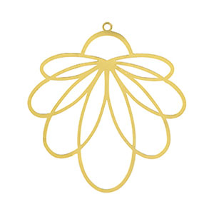 Roestvrij stalen (RVS) Stainless steel bedels bohemian bloem Gold