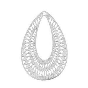 Roestvrij stalen (RVS) Stainless steel bedels bohemian druppel Silver