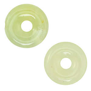 Natuursteen hangers serpentijn donut 20mm Greenish yellow