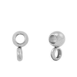 Roestvrij stalen (RVS) Stainless steel kralen met oog 4mm Silver