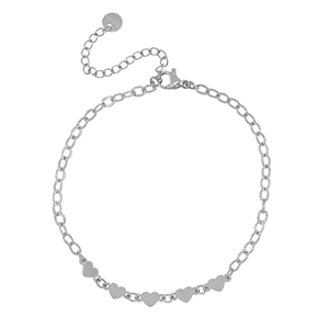Roestvrij stalen (RVS) Stainless steel armbanden hartjes Silver