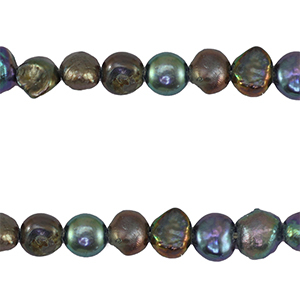 Zoetwaterparels nugget 4-6mm Dark peacock blue