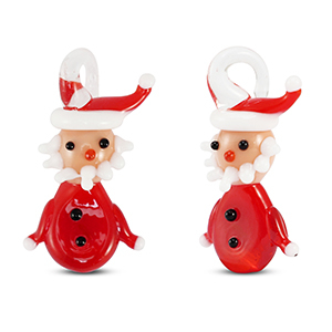 Glasbedels kerstman Red-white