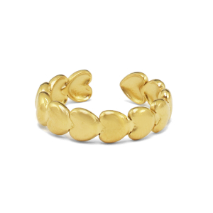 Roestvrij stalen (RVS) Stainless steel ringen hart Goud