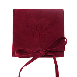 Sieraad zakje "Pretty things inside" Burgundy red