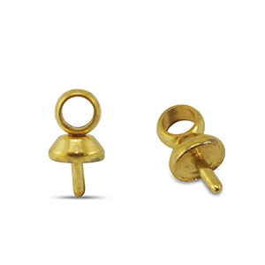 Roestvrij stalen (RVS) Stainless steel onderdelen eindkapjes voor kralen Gold