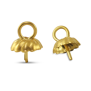 Roestvrij stalen (RVS) Stainless steel onderdelen eindkapjes voor kralen Gold