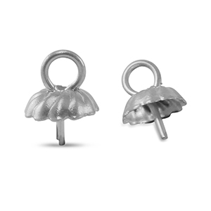 Roestvrij stalen (RVS) Stainless steel onderdelen eindkapjes voor kralen Silver