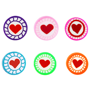 Polymeer kralen hart Multicolor