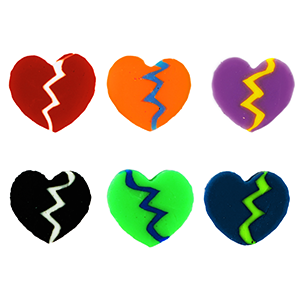 Polymeer kralen gebroken hart mix Multicolor