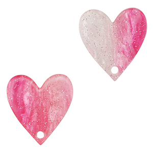 Resin hangers hart Pink