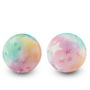 Siliconen kralen 15mm rond ster Multicolor