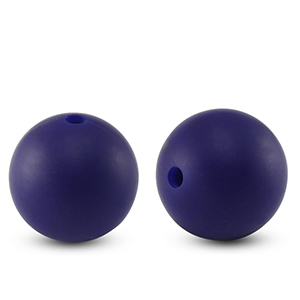 Siliconen kralen 15mm rond Dark blue