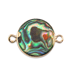 BQ Zoetwaterparels tussenstuk rond Gold-ocean green