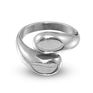 Roestvrij stalen (RVS) Stainless steel ringen druppels Silver