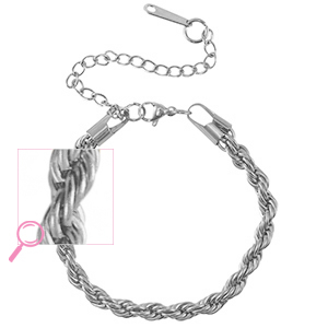 Roestvrij stalen (RVS) Stainless steel armbanden twisted Silver