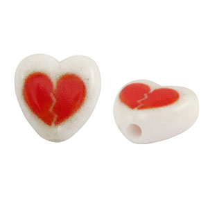 Letterkralen van acryl hart White-red