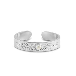 Roestvrij stalen (RVS) Stainless steel ringen parels Silver