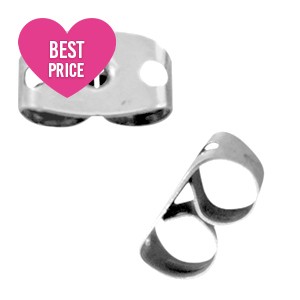 Roestvrij stalen (RVS) oorbellen stoppers stainless steel Zilver