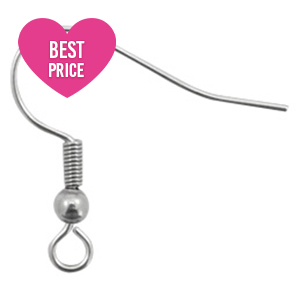 Roestvrij stalen (RVS) Stainless steel onderdelen oorbellen / oorhanger Antiek zilver