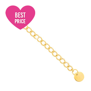 Roestvrij stalen (RVS) Stainless steel onderdelen verlengketting coin 6mm Goud