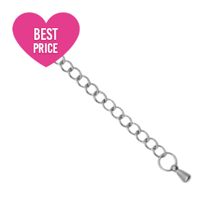Roestvrij stalen (RVS) stainless steel onderdelen verlengketting drop Zilver