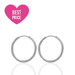 Roestvrij stalen (RVS) Stainless steel oorbellen creolen 11mm Silver