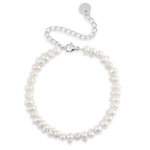 Roestvrij stalen (RVS) Stainless steel armbanden parels Silver