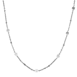 Roestvrij stalen (RVS) Stainless steel kettingen bloem Silver