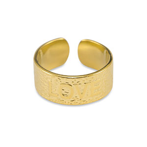 Roestvrij stalen (RVS) Stainless steel ringen ''Love'' Gold