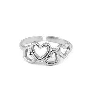 Roestvrij stalen (RVS) Stainless steel ringen hart Silver