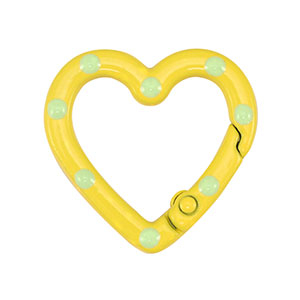 Gekleurde onderdelen sleutelhanger hart Yellow-green