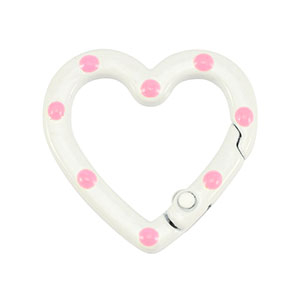 Gekleurde onderdelen sleutelhanger hart White-pink