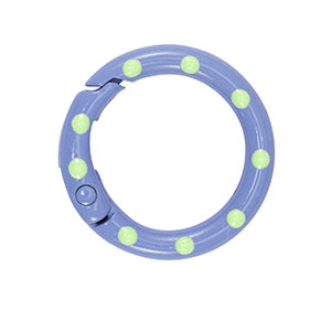 Gekleurde onderdelen sleutelhanger ring Blue-green