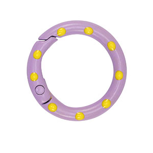 Gekleurde onderdelen sleutelhanger ring Purple-yellow